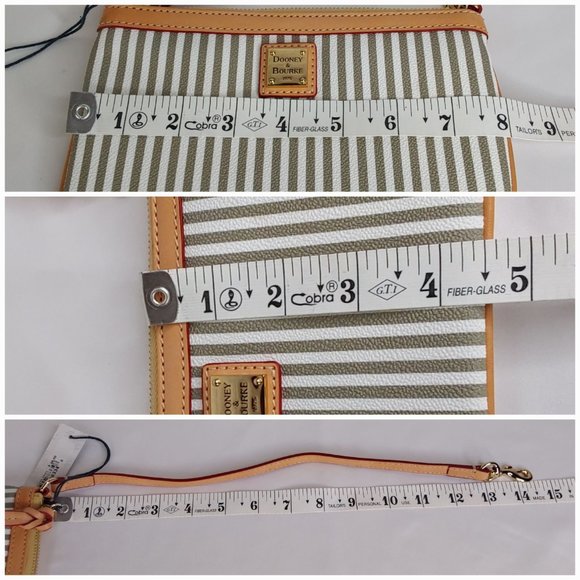 'DOONEY & BOURKE' LEATHER PINSTRIPE RED INTERIOR BAGGETT  DETACHABLE STRAP - Picture 12 of 16